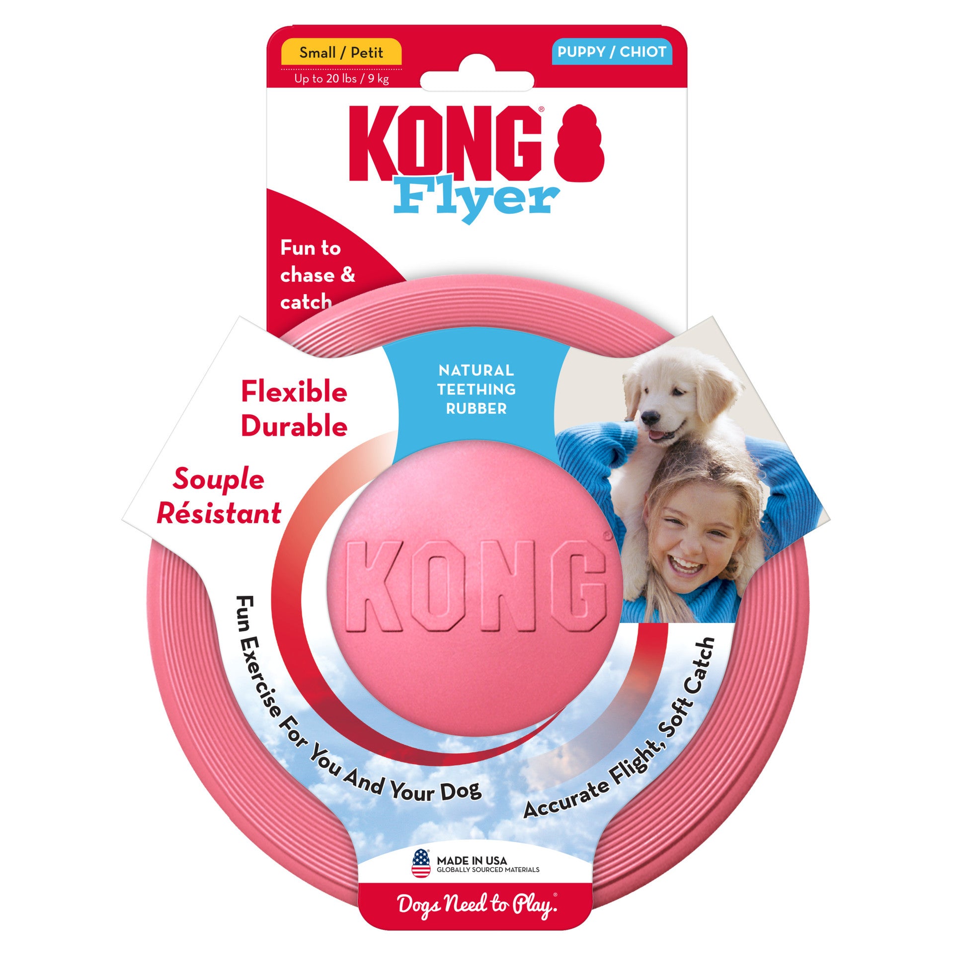 KONG Puppy Flyer, Pink
